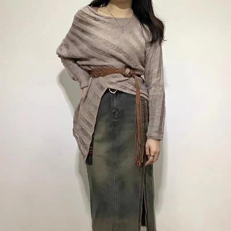 Weaving Tassel Waist Rope For Women Versatile Dress Decoration Korean Knotted Thin Waist Rope Wax Thread Knotted Waist Belt
