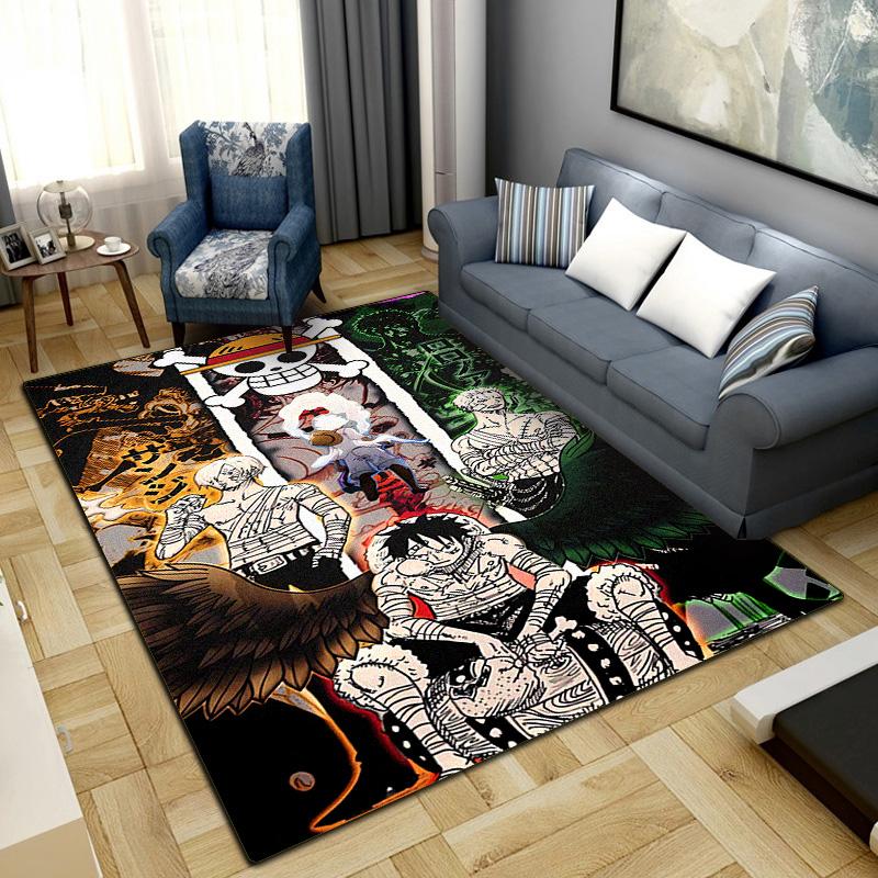 One Piece Anime Washable Non-Slip Rug Carpet Larget Floor Mat Bedroom Home Decor LXR151