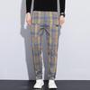 "2024 Herfst/Winter Heren Anti-Kreuk Ruitbroek - Elastische Tailleband, Rits, Zes Zakken, Rechte Pasvorm, Casual Stijl"
