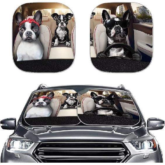 KEIAHUAN Customized Auto Front Window Visor Sun Shade Universal Windshield Sunshade for Car Truck SUV 2-Piece