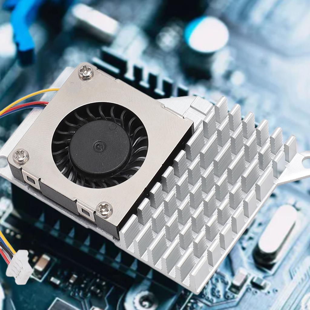 For RasPi 5 Active Cooler 4 Pin Connector Steady Running Aluminum Alloy Active Cooling Fan