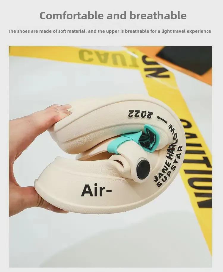 Papuci de plajă pentru bărbați 2025 cu talpă groasă, cu degete închise, antiderapați