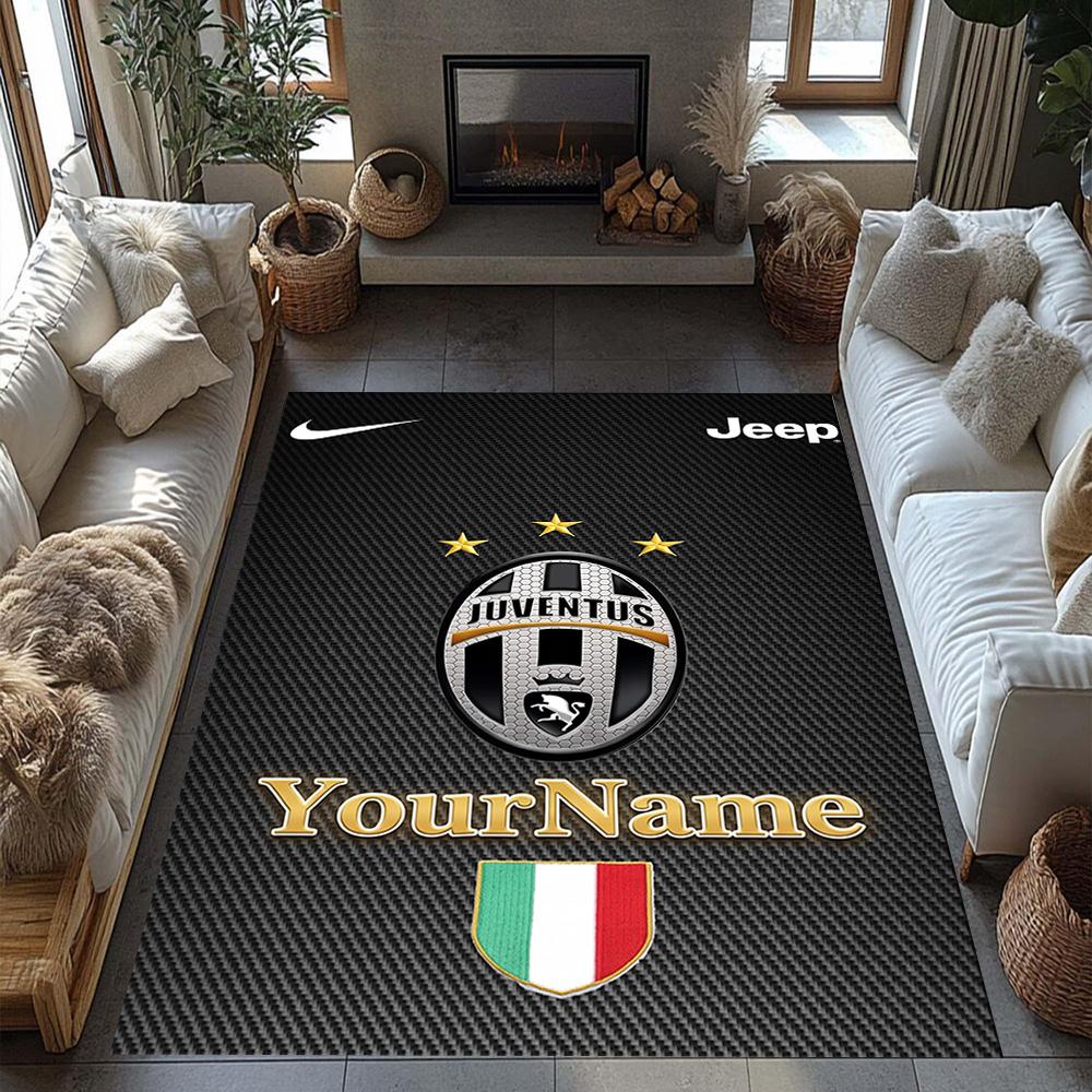 Juventus Customized Name Area Rug Design for Hallway Bedrooms Kitchen Living Rooms Antislip Carpet Decorate Offices Perfect Gift for Friends & Family