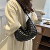 Space Cotton Shoulder Bag Fashion Hobo Crossbody Bags Lattice Pattern All-match Large Capacity Handbags