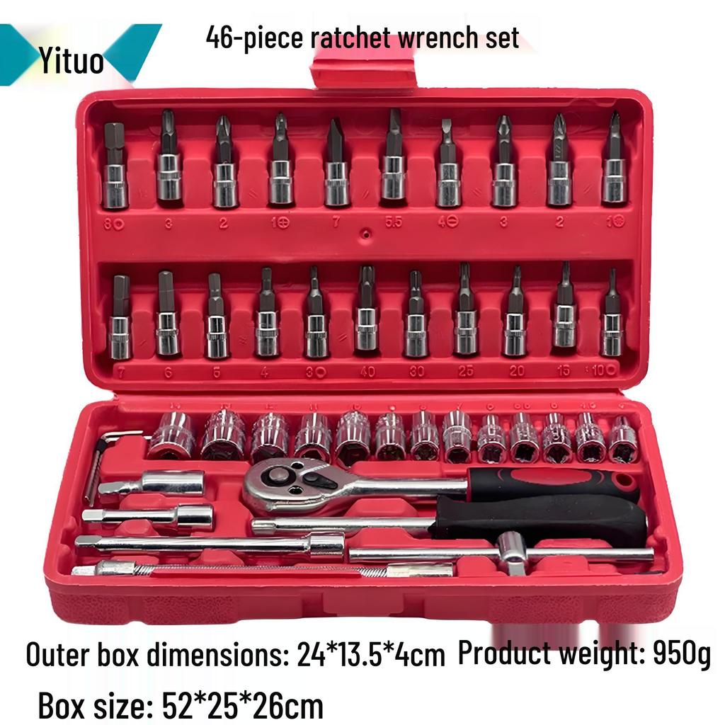 151-Piece Black Chrome Vanadium Steel Socket and Auto Repair Tool Set