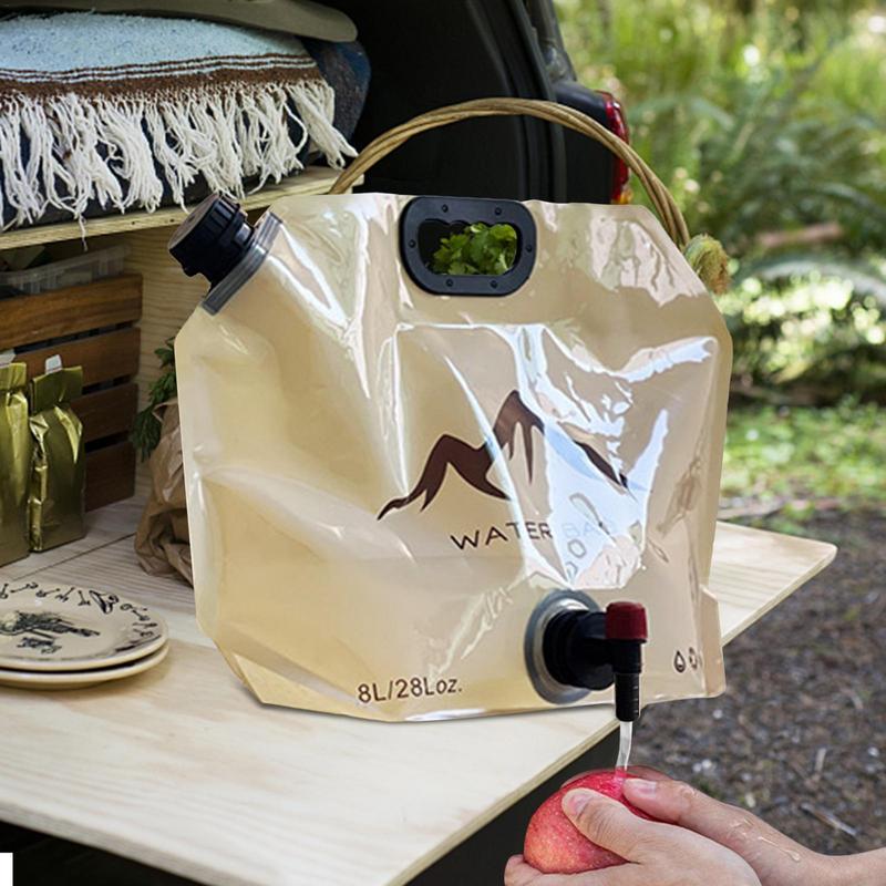 8L Camping Water Container Foldable Large Capacity Water Storage Jug Drink Storage Carrier Tank Water Storage Bag with Faucet