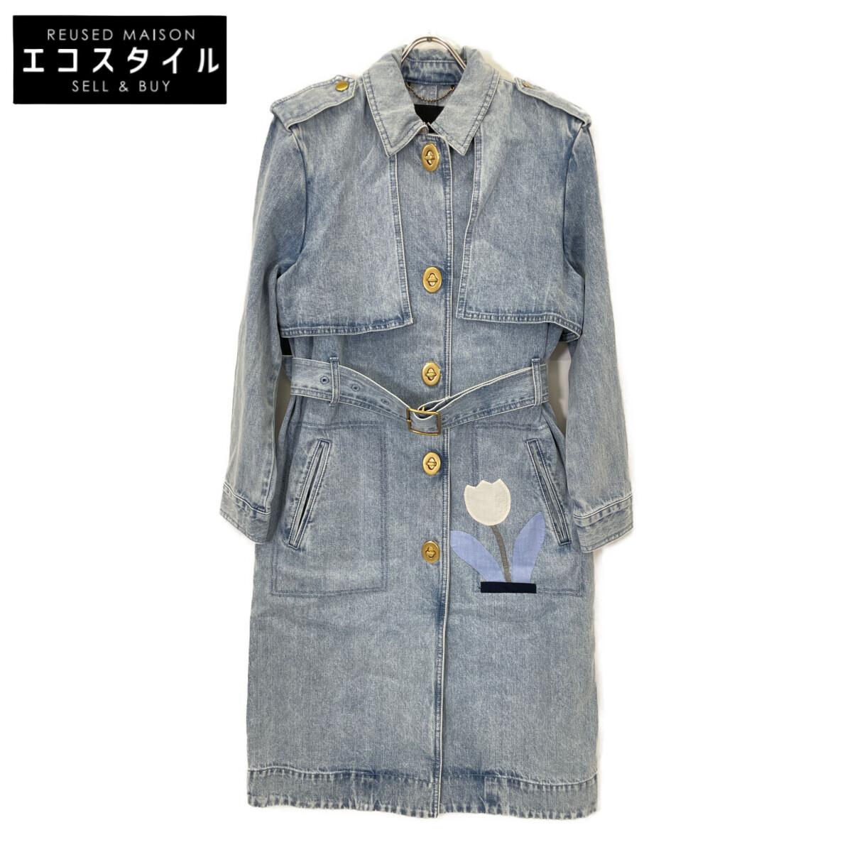 

COACH Indigo Denim Tulip Trench Coat coat 0 IndigoUsed