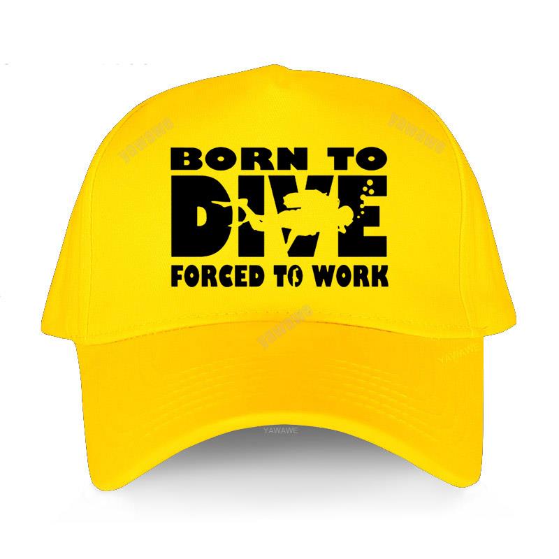 Schwarze, lässige Baseballkappe mit Aufdruck für Jungen, MSP BORN TO DIVE, gezwungen zur Arbeit, Sommerhut für Männer und Frauen, Outdoor-Snapback-Caps, Sportmütze