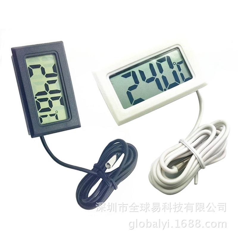 Digital Waterproof Thermometer with Probe for Aquarium and Refrigerator Thermometer (Wireless) White