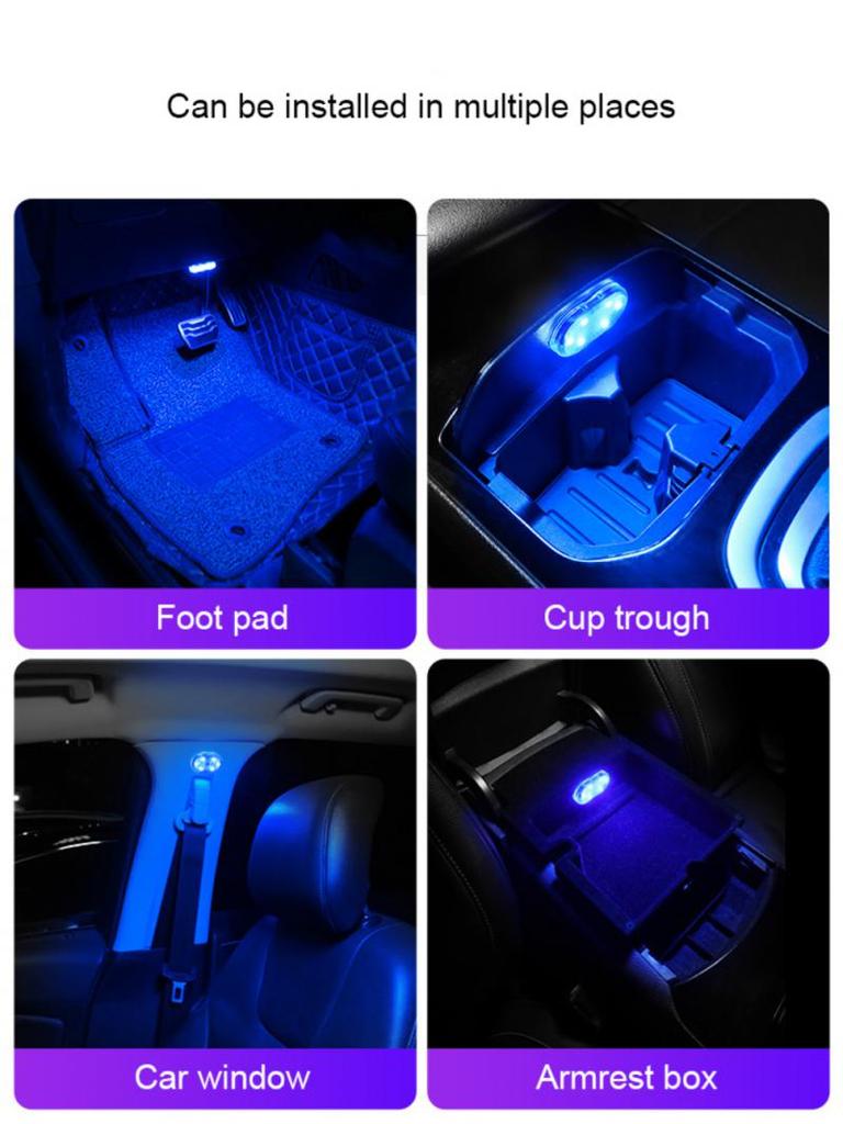 Auto-Innenraum-Deckenleuchte, Finger-Touch-Sensor, Leselampe, 5 V, LED, Auto-Styling, Nachtlicht, Mini-USB-Aufladung, 5-farbiges Autotürlicht