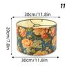 Retro Style Flower Printing Lampshade Hotel Homestay Decor Bamboo Art Floor Lamp Cover Light Cover Living Room Wall Lamp Shade