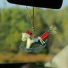 High-End Pony Car Pendant, Rearview Mirror Leather Interior Decor; Cute Vehicle Accessory