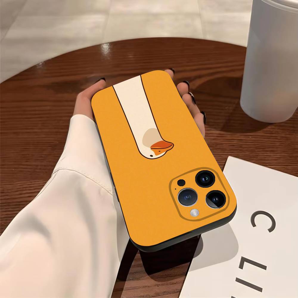 C-Confused Goose Phone Case for iPhone 17,16,15,14,13,12,11,Pro,X,Xs,Max,Plus Shockproof Cover
