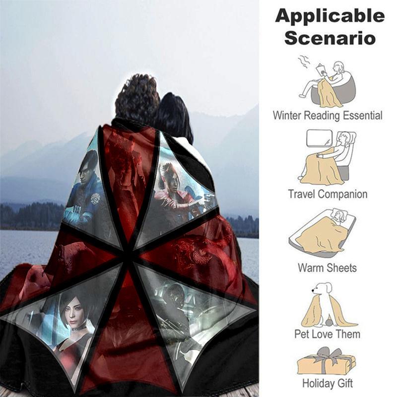 1pc Resident Evil Theme Blanket Seasonal Home Decorative Throw for Room, Gift Idea for , Living Room .K077