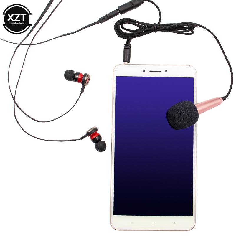 Mini Portable 3.5mm Stereo Studio Mic KTV Karaoke Microphone For Smart Phone Laptop PC Desktop Handheld Audio Microphone