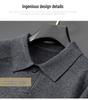 Fat Brother 2025 Plus Size Men's Polo Collar Fleece Knitwear - Thick Winter Woolen Layer