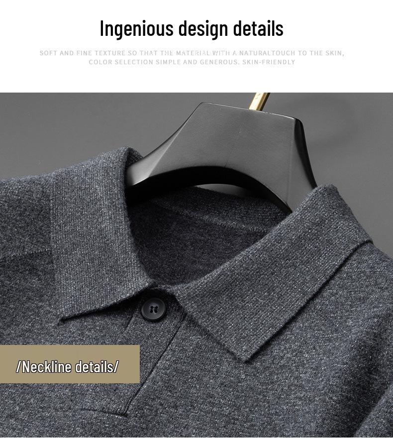 Fat Brother 2025 Plus Size Men's Polo Collar Fleece Knitwear - Thick Winter Woolen Layer