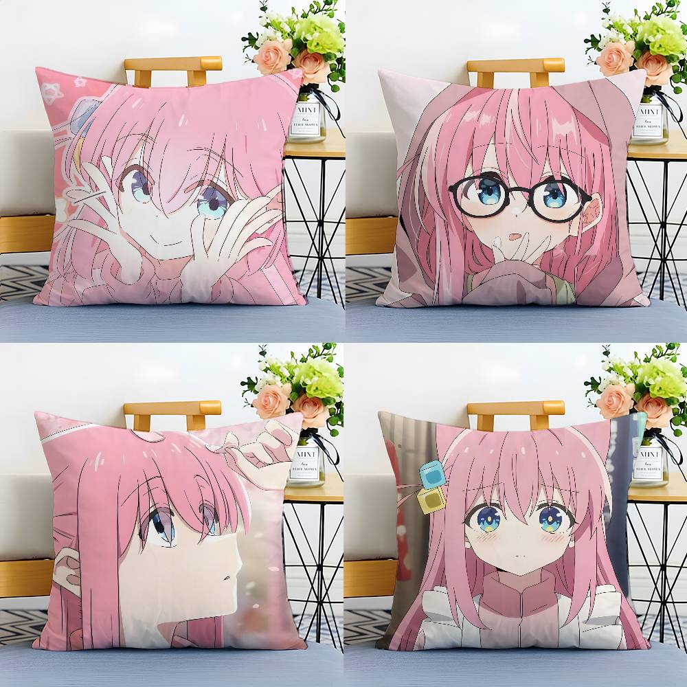 Anime B-Bocchi The Rock-MT Cartoon Pillow Case Printing Pillowcase Living Room Sofa Cushion Cover Bedroom Room Decor