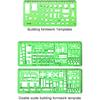 6 Pieces Plastic Measuring Templates Building Formwork Stencils Geometric Drawing Rulers for Office and School, Clear Green
