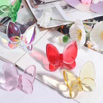 Multiple Color Crystal Butterfly Figurines Reflective Super Winkling Flying Butterfly Collectible Durable Home Decor