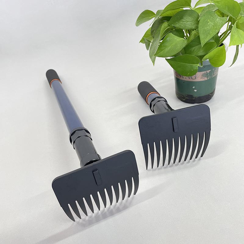 Detachable Dense-Tooth Garden Rake for Leaves, Grass, and Potted Plants