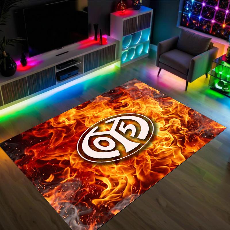 Diseño Mainz FC Alfombra de Terciopelo de Cristal Acogedora No?Alfombra Estampada Antideslizante Para Dormitorio Sala de Estar Entrada