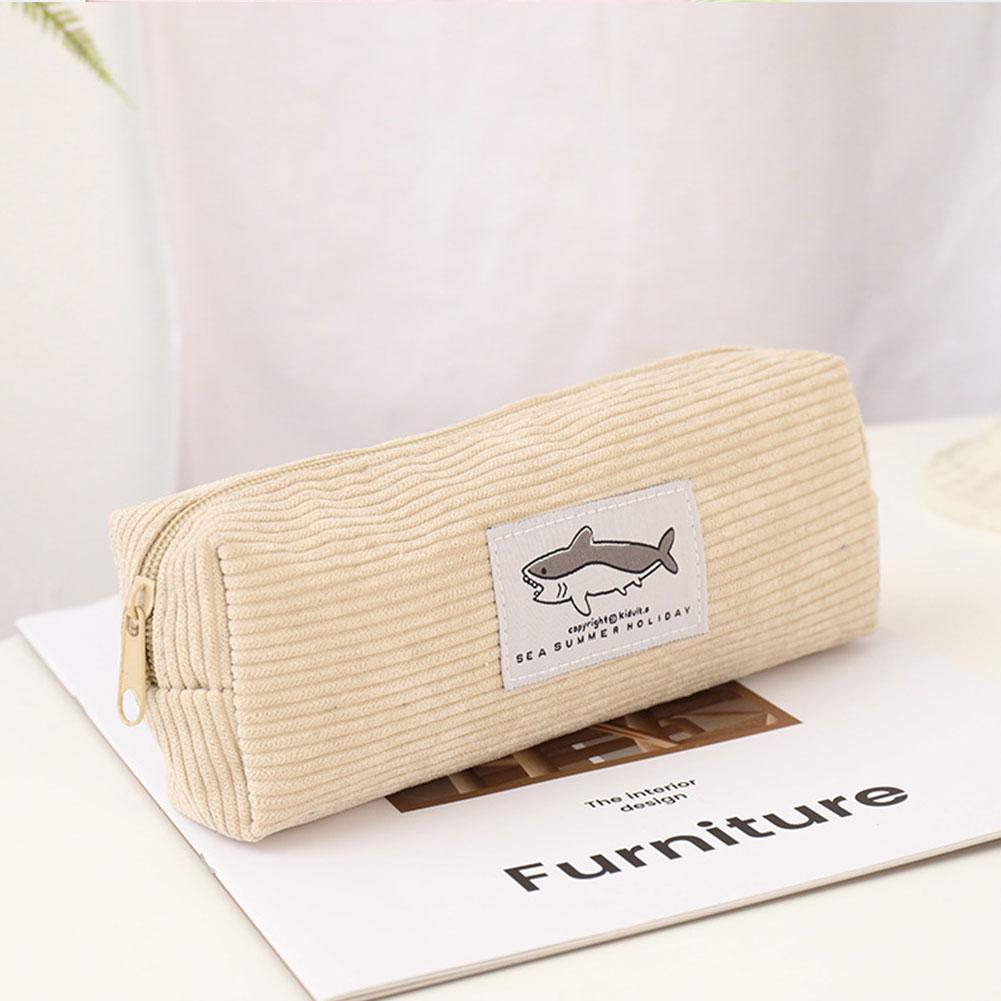 1 Stück Kawaii Federmäppchen Niedlicher Hai Corduroy Stiftebox Federmäppchen Stiftebeutel Schulbedarf Schreibwaren Schülergeschenk