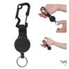 Retractable Key Chain Stainless Steel Wire Fishing Antilost High Elasticity Webbing
