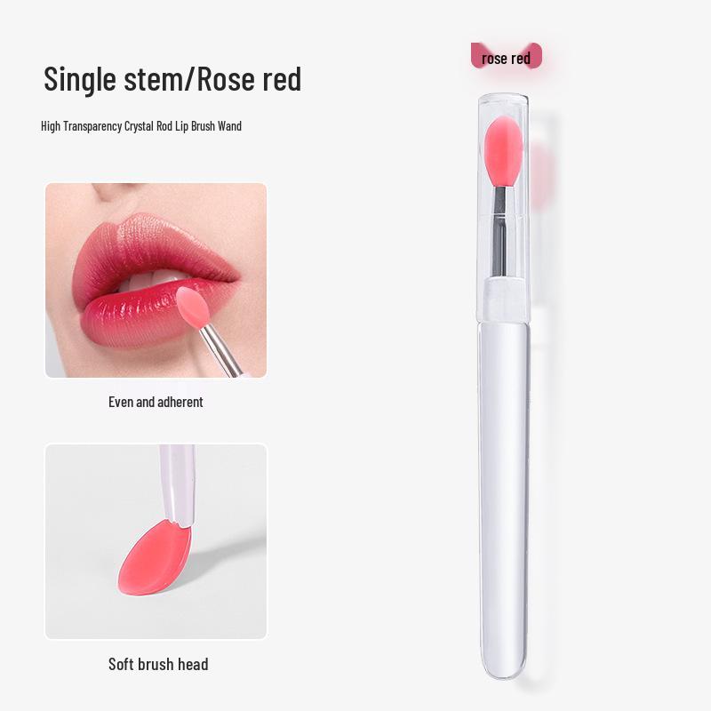 TikTok Portable Silicone Lip Brush with Lid - Lipstick, Lip Gloss, Lip Balm Blending Tool