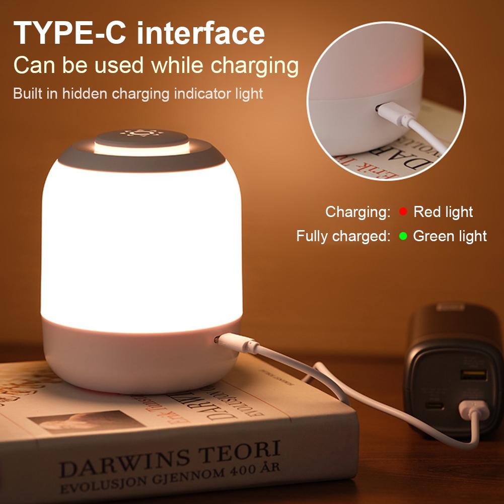 Table Lamp Touch Sensor USB Rechargeable Portable Desk Light Portable LED Touch Night Lamp for Bedroom Baby Nursery Living Room