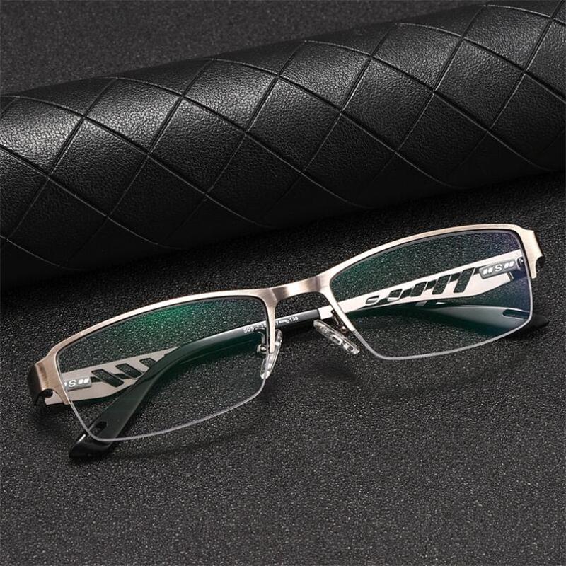 Photochromic Gray Half Frame Reading Glasses for Women +0 25 to +600 Diopters Presbyopia Hyperopia Business Sun Eyewear
