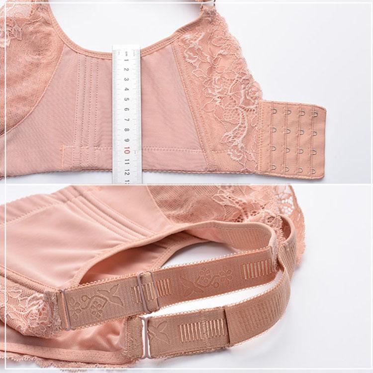 Lace Push Up Bra Women 32D Cup Plus Size Seamless Bralette Wire Free Sponge Free Thin Adjustable Bra with Wide Shoulder Strap