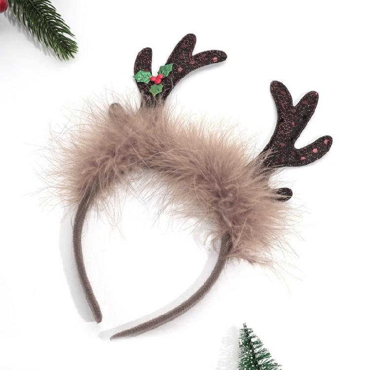Weihnachts-Plüsch-Geweih-Haarreifen Leichtes Haaraccessoire für Familienfeiern Foto-Requisiten Kostüme