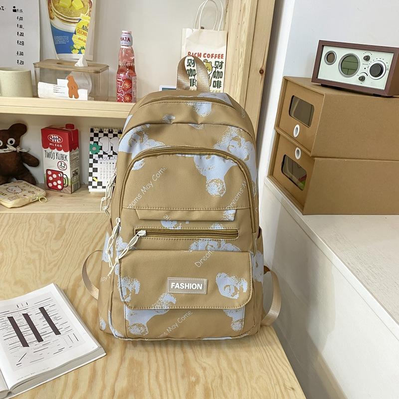 Today's Popular Junior High School and High School Students Cute Printed Bear Backpack Large Capacity College Student Backpack