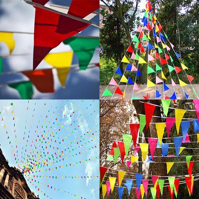 80M Regenbogen Bunte Ammern Dreieck Fahnen Für Party Hochzeit Banner Decor