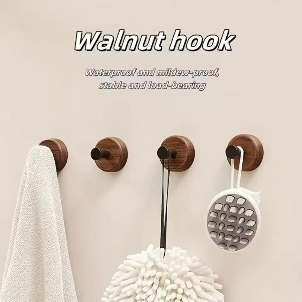 Round Design Single Hook Creamy Style Coat Hook Clothes Hanger No Drilling Hook  Bathroom