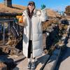Down Cotton Coat for Women. Thickened Long Over Knee. 2025 New Korean Style Middle Style Cotton Coat. Loose Winter Coat for Students.