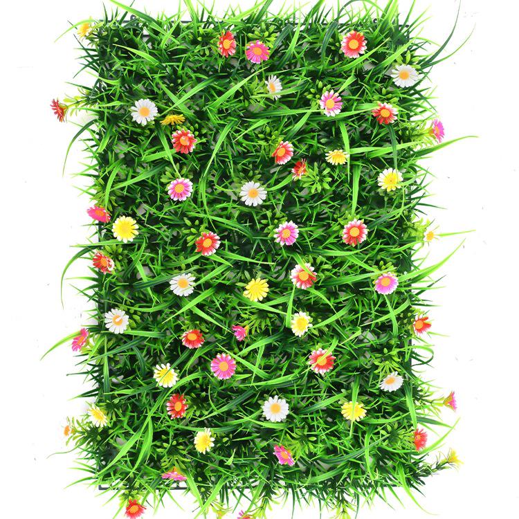 Artificial Lawn Plants with Flowers: Decorative Green Turf Mat for Landscaping and Display
