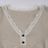 Sexy V-neck Lace A-line Knit Long-sleeve Top - Elegant Slimming Sweet Girly Style
