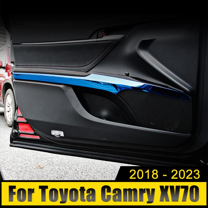 

Для Toyota Camry XV70 2018-2024 2024 2024 Ручки дверей автомобиля из нержавеющей стали Рамка полосы Декоративная накладка Наклейка Аксессуары серебряный