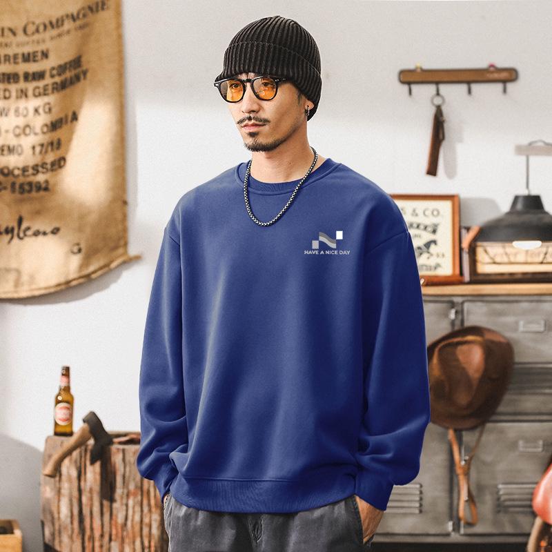 

Men s 420g Heavyweight Crewneck Sweatshirt, Spring/Autumn Style, Loose Fit, Trendy American Retro Jacket for Teens M (115-140 lbs)
