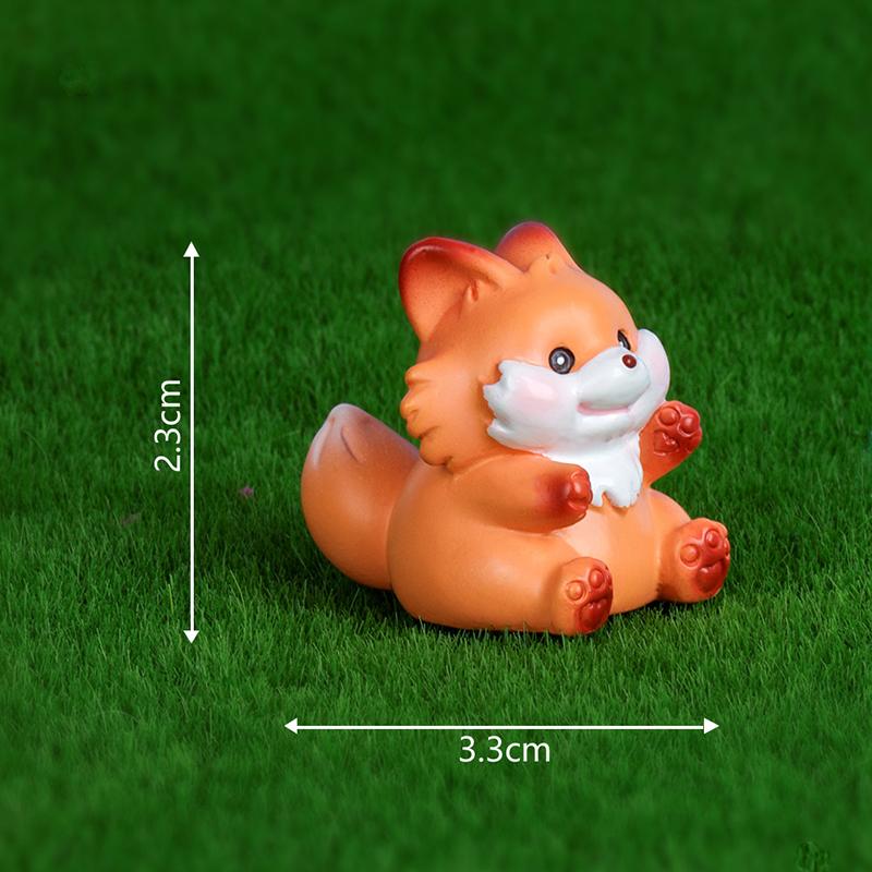 

Милый мультфильм лиса и кролик микро пейзаж суккулентное украшение смола рукоделие настольные DIY маленькие украшения домашнее ремесло as the picture