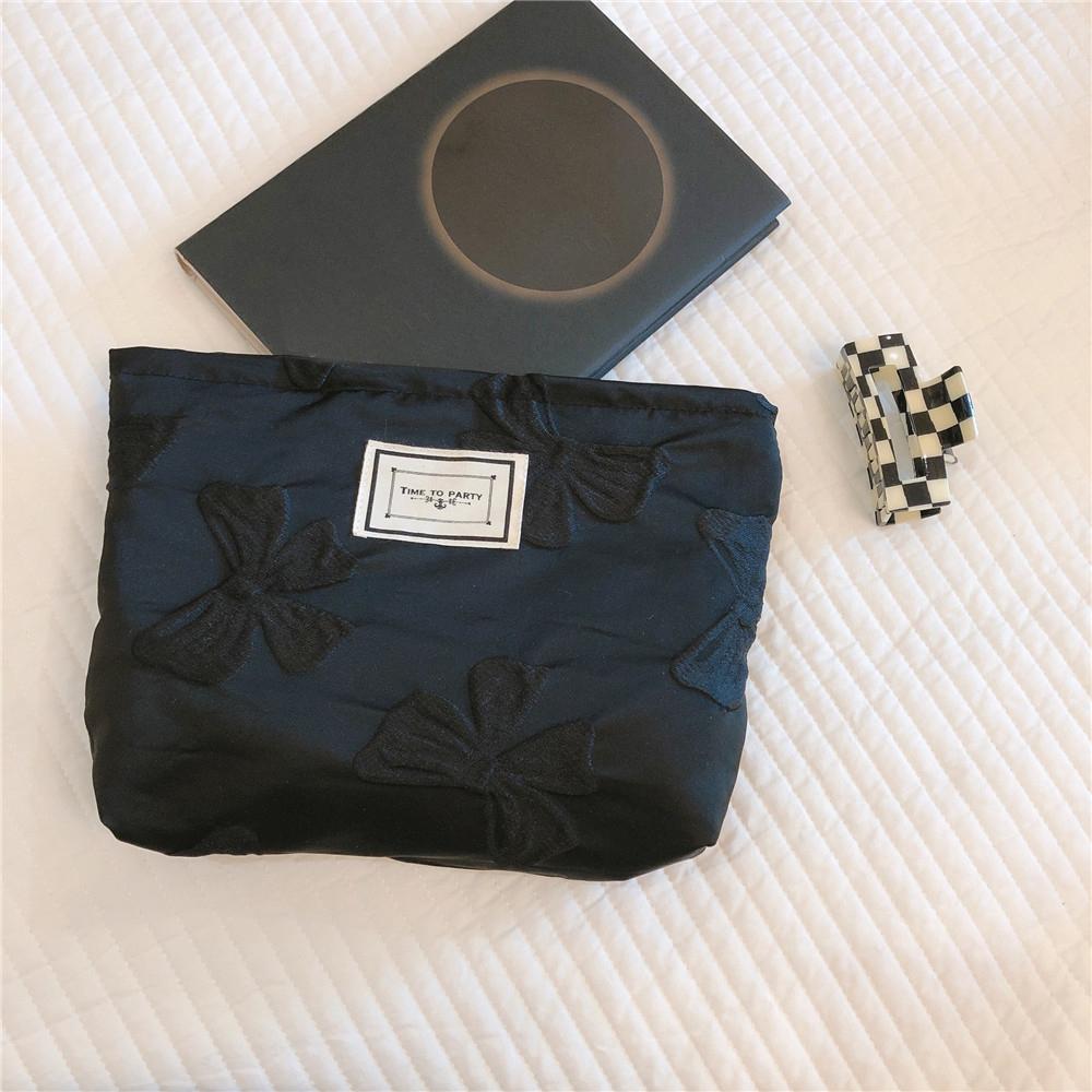 

87 Large Canvas Toiletries Women Teen Girls Makeup Storage Pouch Wear-resistant Cosmetic Organizer Travel Bag Black