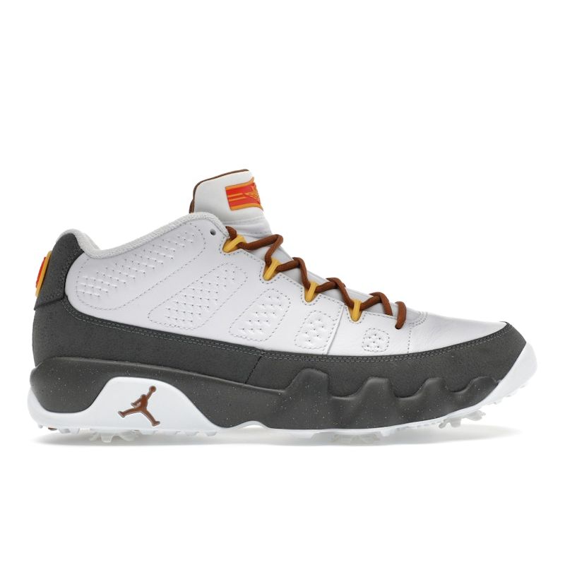 Кроссовки Air Jordan 9 Low Golf US Open Унисекс Белый University-Gold Cool-Grey FN6931-100 42.5