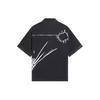 Li Ning X Marvel Collaboration Washed Denim Short Sleeve Shirt Men Shirts Black ASHS903-1