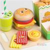 Kids Kitchen Playset Burger Fries Food Play House Games Hamburger Sandwich Stacking Cooking Kids Pretend Play Toy Christmas Gift