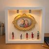 DIY Mini Museum Silhouette Box with LED Light Mini Museum Frame Kit with 5 Figurines And 1 Frame Personalized Photo Display Case for Wedding Birthday