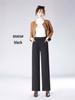 Autumn 2025 Women's Cashmere Wide-Leg Pants, Slimming Elastic Waist, Fashionable Straight-Leg Commuter Style
