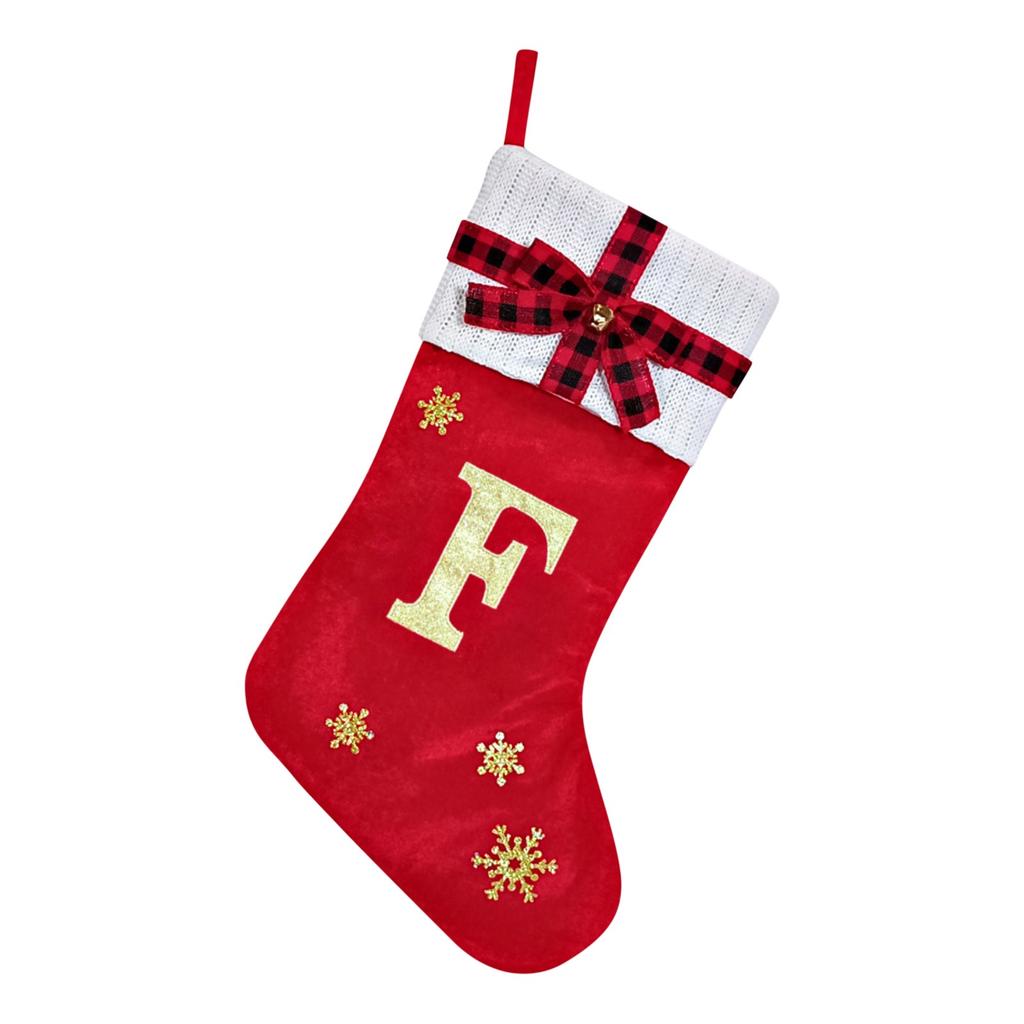 Christmas Stockings Small Embroidered Letter Knitted Xmas Hanging Stocking Decorations Christmas Party Decor