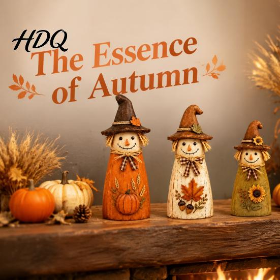 Autumn Tiered Tray Decor Vintage Resin Scarecrow Figurines Fall Harvest Pumpkin Sunflower Maple Rustic Figurines Leaf Tabletop Decor Thanksgiving
